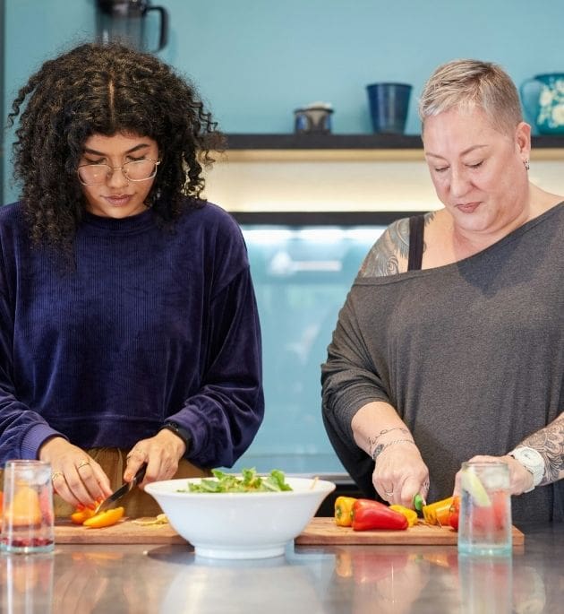 Person enjoying a healthy, balanced meal at home