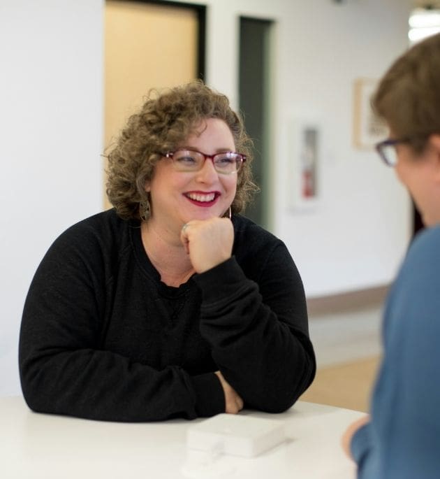 Dietitian and client in a friendly nutrition consultation