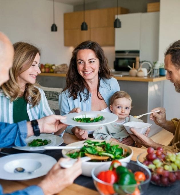 Person enjoying a healthy, balanced meal at home